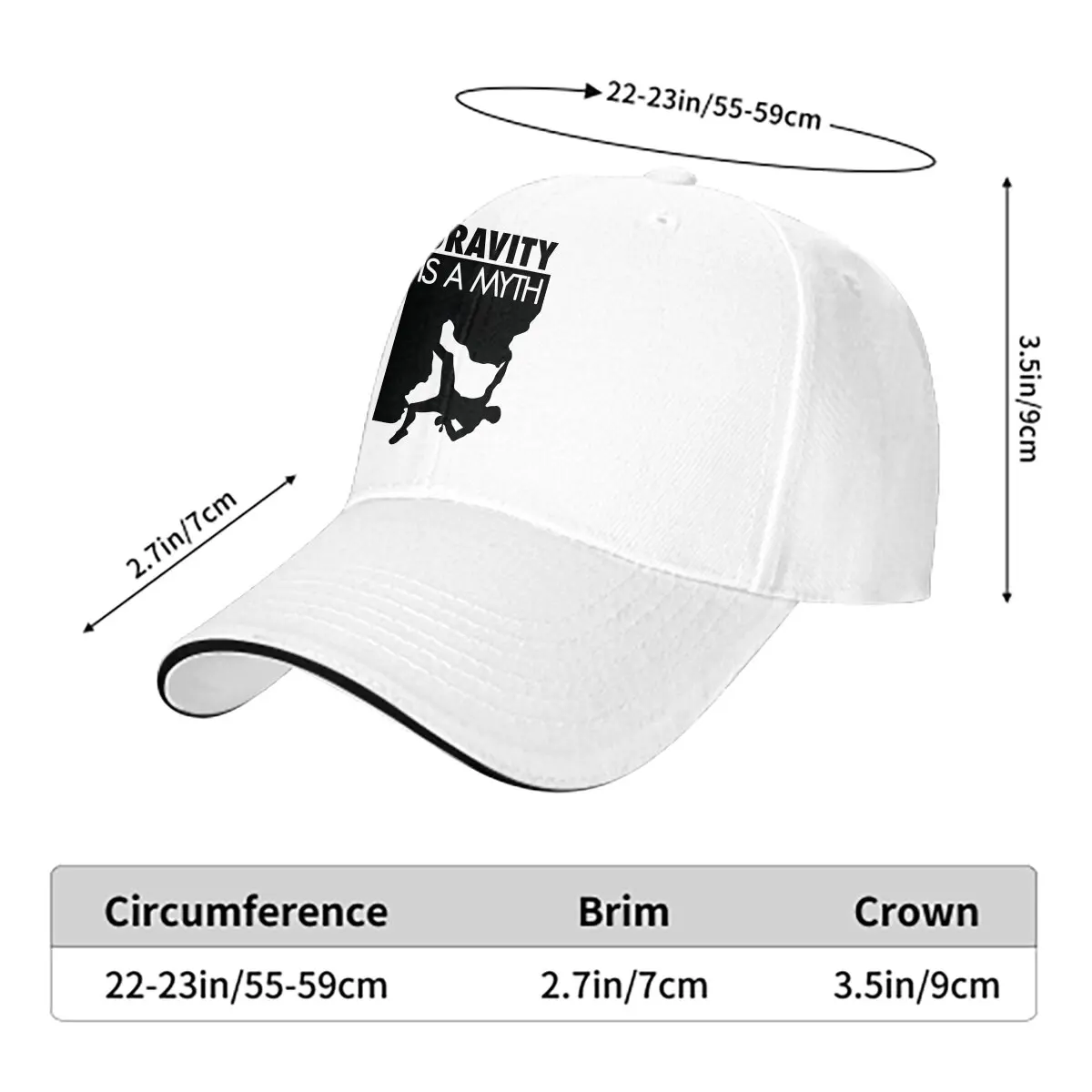 Gravity Is A Myth Baseball Caps Peaked Cap Mountain Climber Sun Shade Hats for Men Women