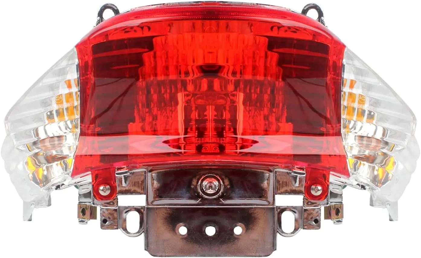 Luz trasera de señal de giro, conjunto de lámpara de luz trasera para ciclomotores GY6 50cc, ATV Taotao Sunny ATM-50 halógeno P21W/5W, luz amarilla