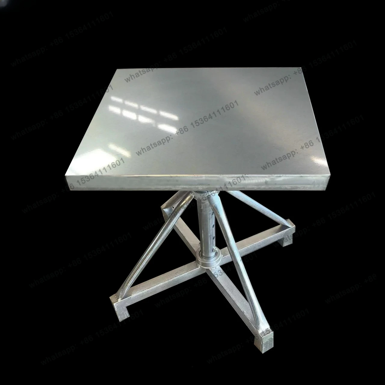 Rotary Table Stainless Steel Double Shaft Load-bearing Turntable Adjustable Painting Table Express Packing Rack