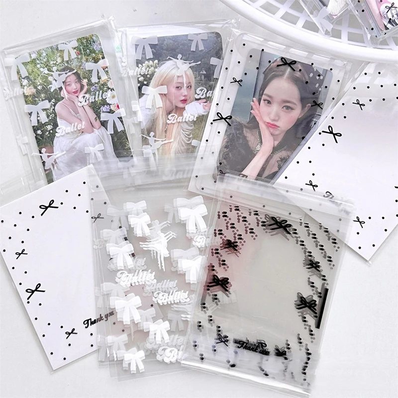 New 50pcs/pack Clear Photocard Sleeves Self-adhesive Card Cover Idol Photo Packaging Bag Self Sealing Bag Gift Card Protector