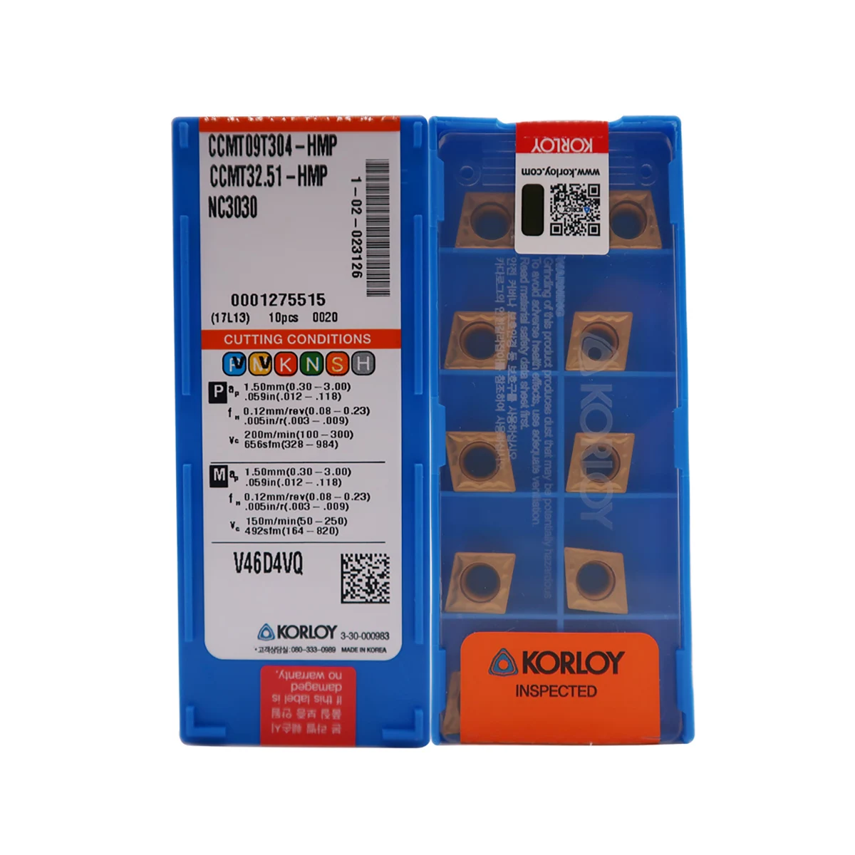 

Korloy 100% Original CCMT 060202 060204 060208 09T302 09T304 09T308 120404 120408 120412 HMP NC3030 NC3020 PC9030 Turning Insert