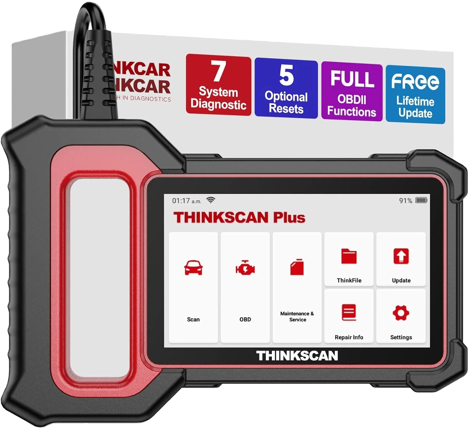 THINKCAR OBD2 Code Reader ThinkScan Plus S7 with 7 Diagnostic System