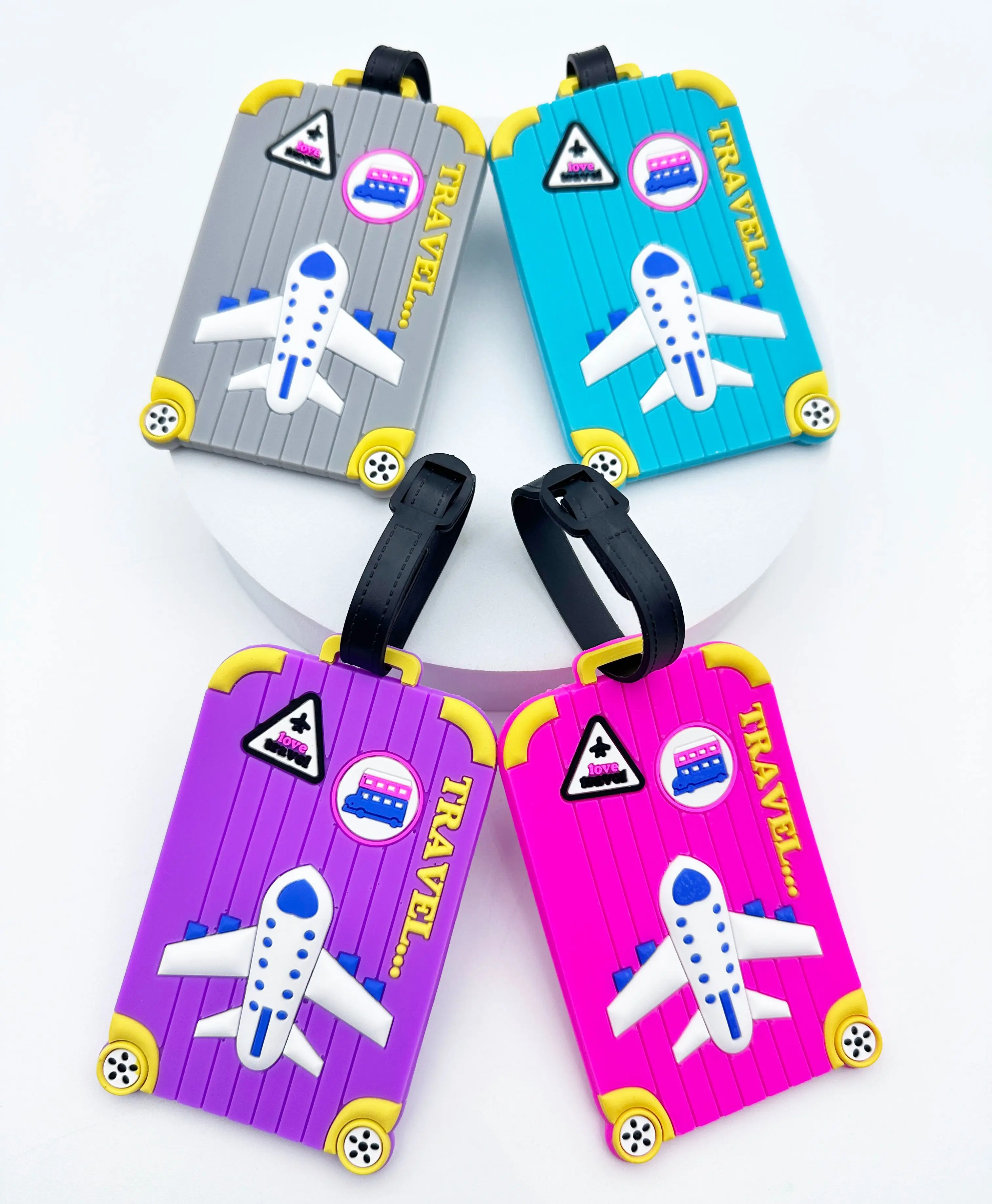 1PCS Creative Aircraft Multi Color Luggage Tag Airport Tag Travel Essential Loss Prevention Hanging Tag for Men and Women