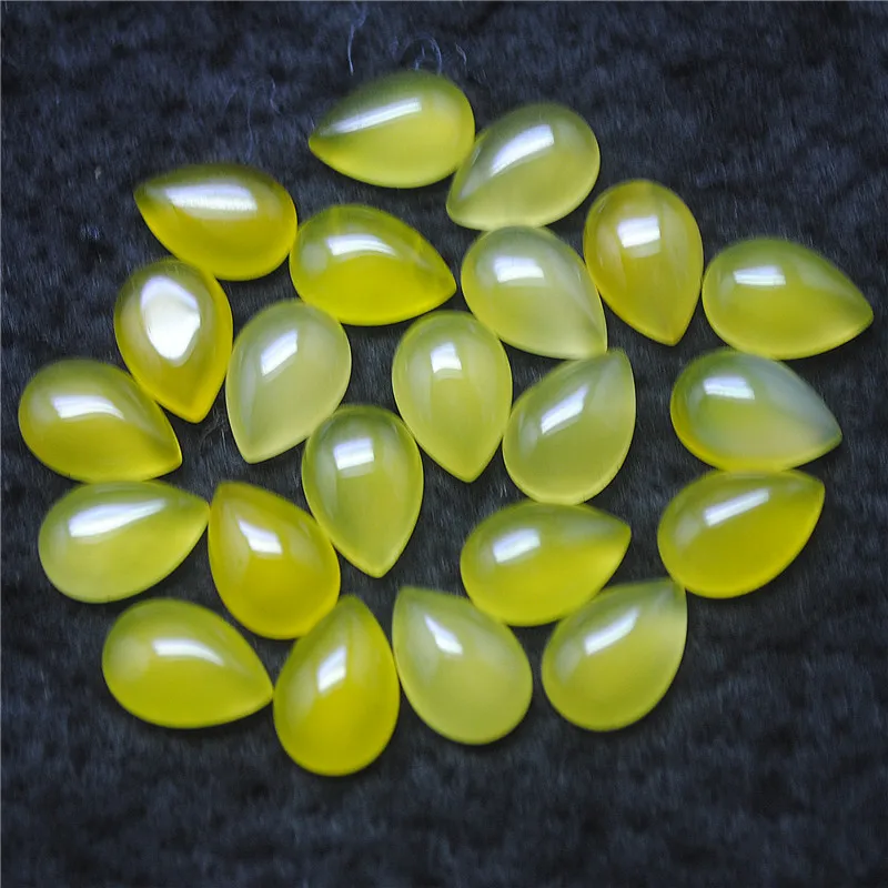 كبوشون بدون ثقب ، على شكل قطرة ماء ، تصاميم مجوهرات ذاتية الصنع ، أيونات علوية ، حجر أصفر حار ، موضة 10x14 ، 10 #6