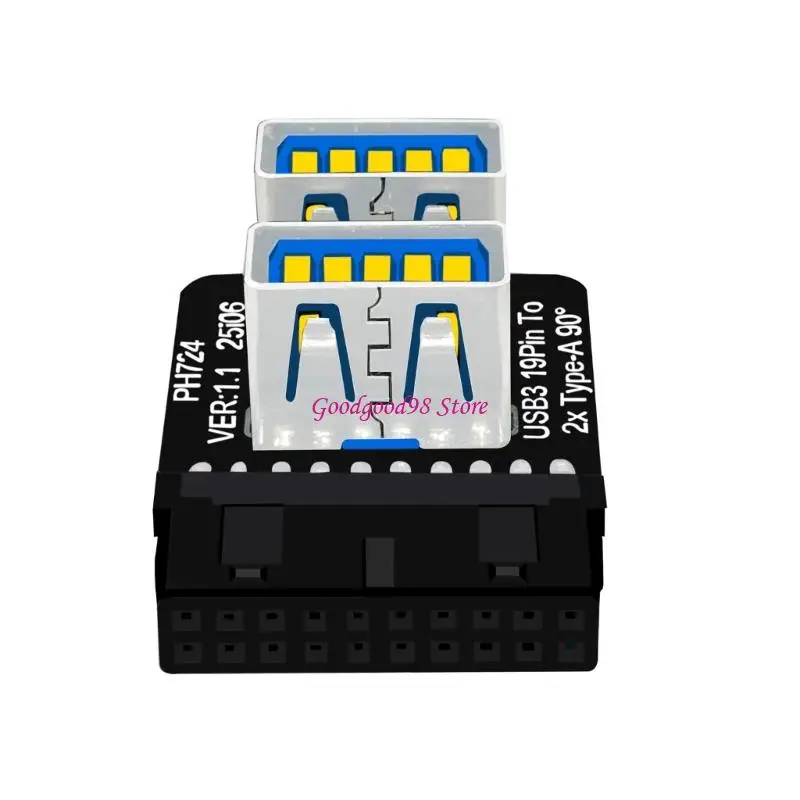 

Fast Speed USB3.0 Adapter from 19 pin to Double Type A Female Port No Driver Required for Instantly Motherboard Use