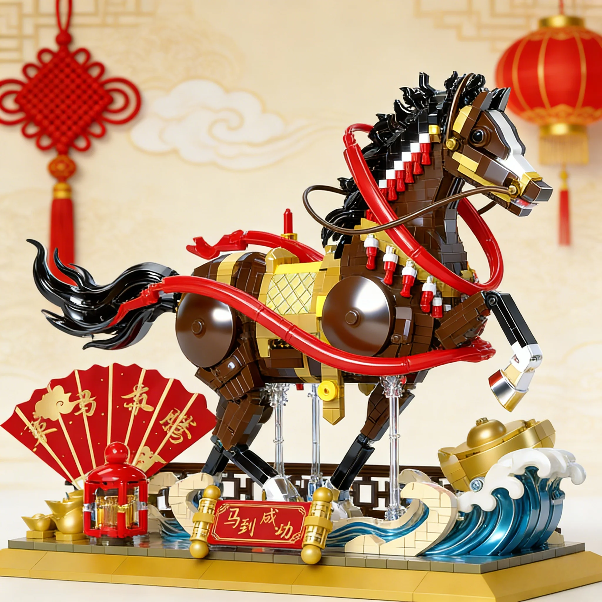 

Креативный конструктор на Новый год: Лошадь на пути к успеху. Праздничные подарки для взрослых. Головоломка для снятия стресса с высокой сложностью.