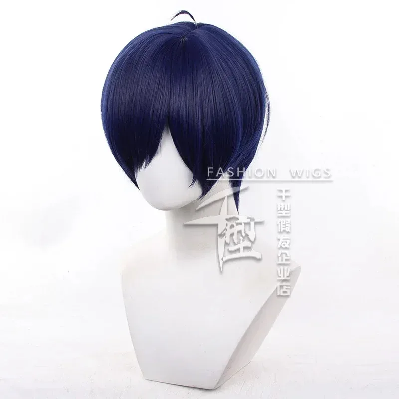 2025 aaa Anime Persona 3 Yuuki Cosplay Yuki Makoto Blue Short Synthetic Hair Wigs+ Wig Cap