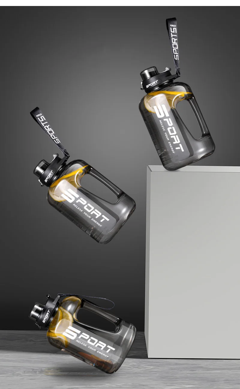 2-Liter-Wasserflasche mit großem Fassungsvermögen und Strohhalmdeckel, Sport- und Fitnessstudio-Wasserkocher für Campingreisen, BPA-freie Trinkflaschen – Detail 1