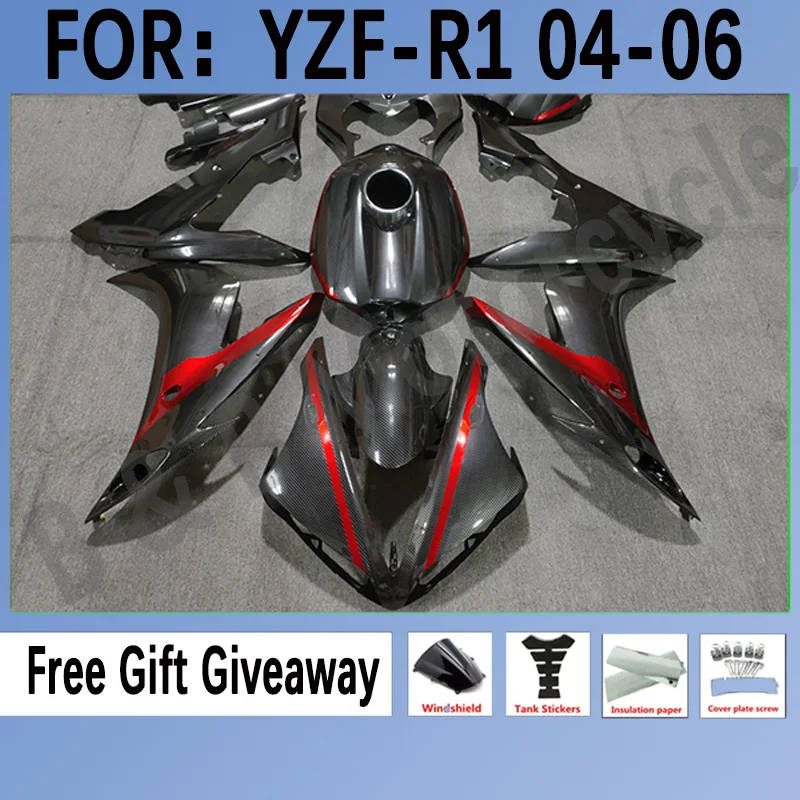 

Обтекатель для мотоцикла, подходит для Yamaha YZF-R1 2004 2005 2006 YZF1000 04 05 06, обтекатель из углеродного волокна, окрашенный Кузов мотоцикла