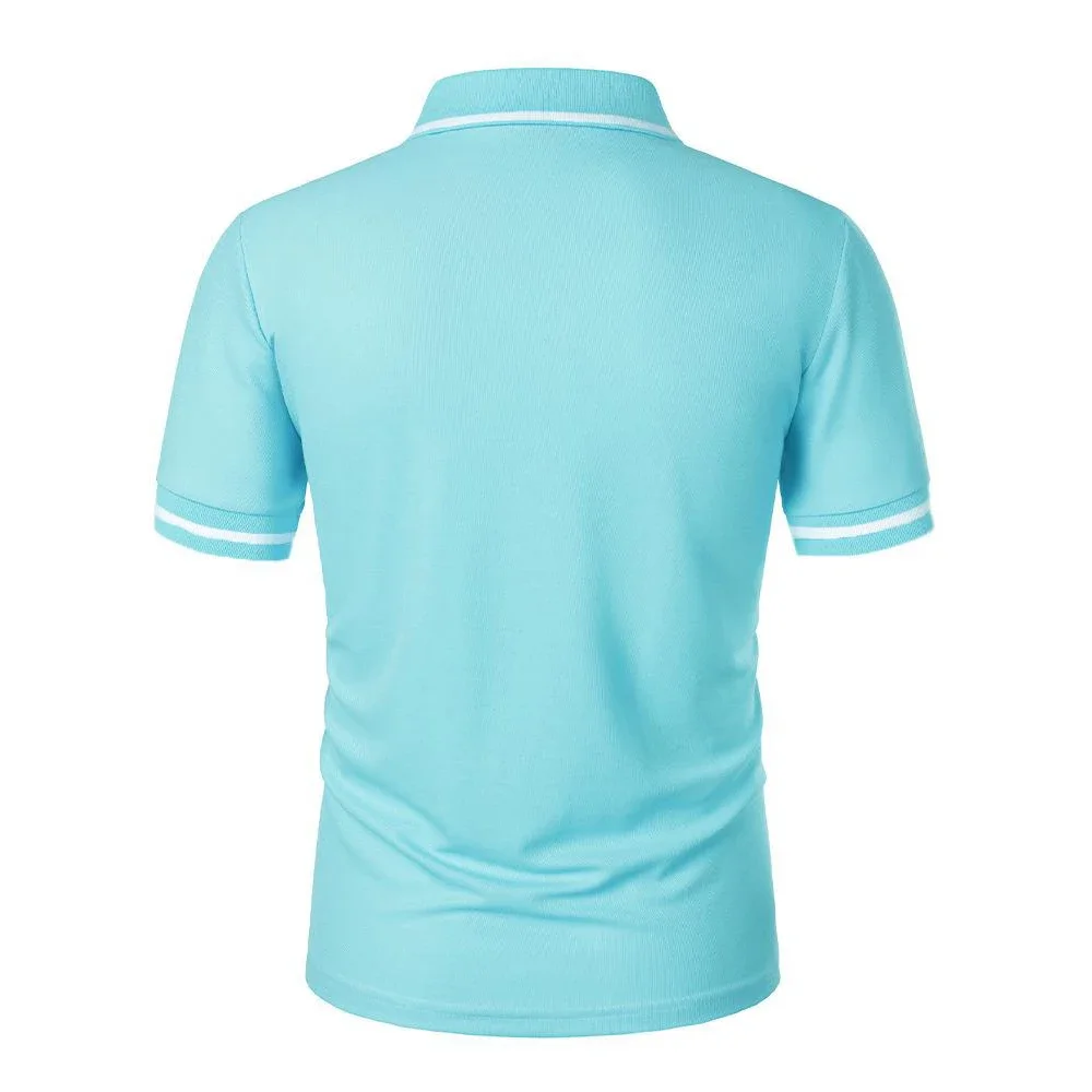 Herren Sommer Neues Modisches Kurzarm-Poloshirt, Lockeres Lässiges Poloshirt mit Tasche, Atmungsaktives Männer-Oberteil – Detail 22