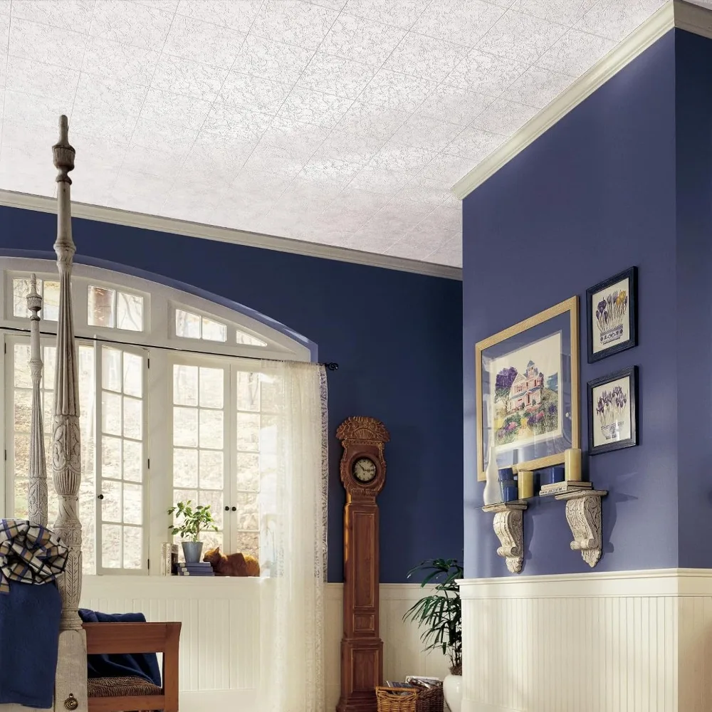 Потолочная плитка 1х1 - 40 шт Белый; Акустические потолки для подвесной сетки; Гренаброд 258