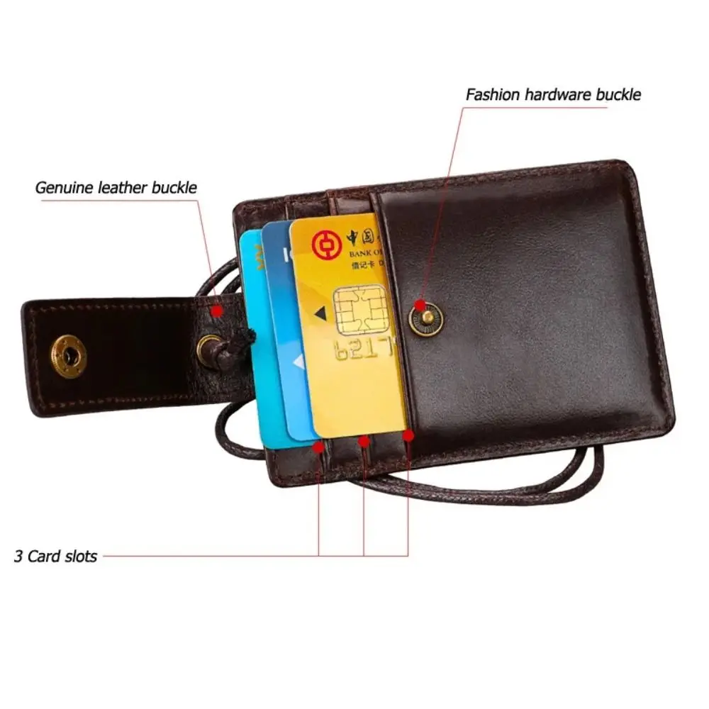 

Genuine Leather ID Card Holder Identity Badge RFID Blocking RFID Blocking Card Cover Slim Wallet Coin Purse Work Card Holders