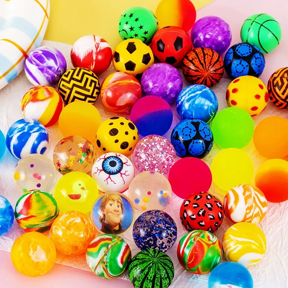 30Pcs Mini Colorful Bouncy Ball Toy Children Birthday Party Baby Shower Gift Pinata Filler Boys Girls Reward Party Favors Bag