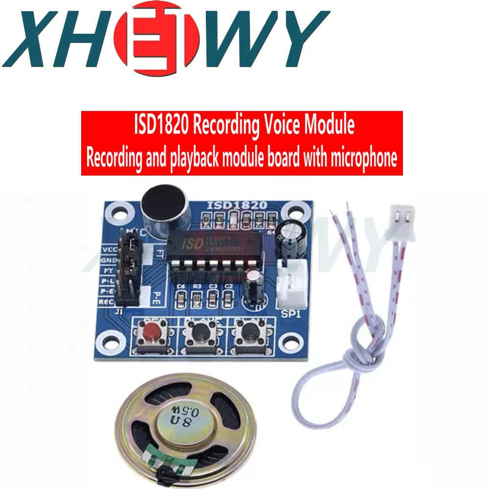 ISD1820 recording module voice module the voice board telediphone module board with Microphones + Loudspeaker