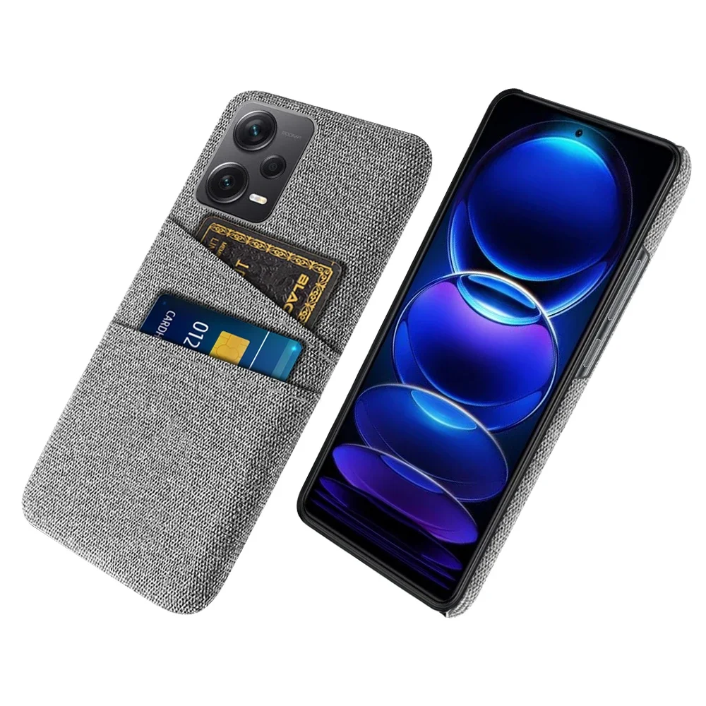 

Luxury Fabric Dual Card Case For Redmi Note 12 Pro 4G 5G 12ProPlus Case Fabrics Texture Phone Cover For Redmi Note 12 12Pro