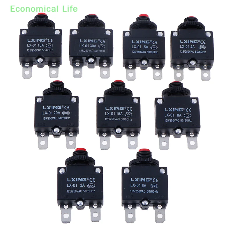 Circuit Breaker Overload Protector Switch Fuse 3A 4A 5A 6A 8A 10A 15A 20A 30A