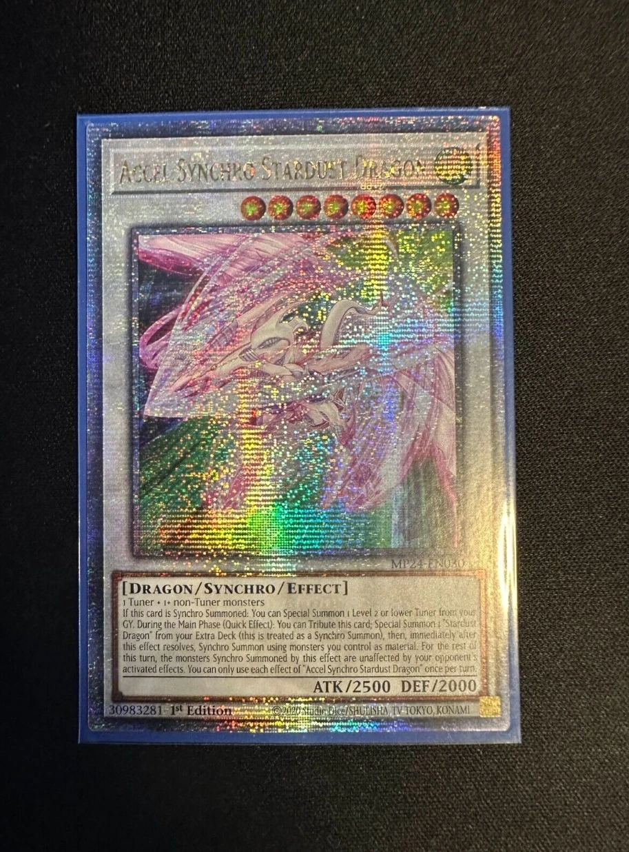 

Yugioh KONAMI TCG MP24-EN030 Accel Synchro Stardust Dragon 25th Quarter Century Secret English 1st Edition Collection Mint Card