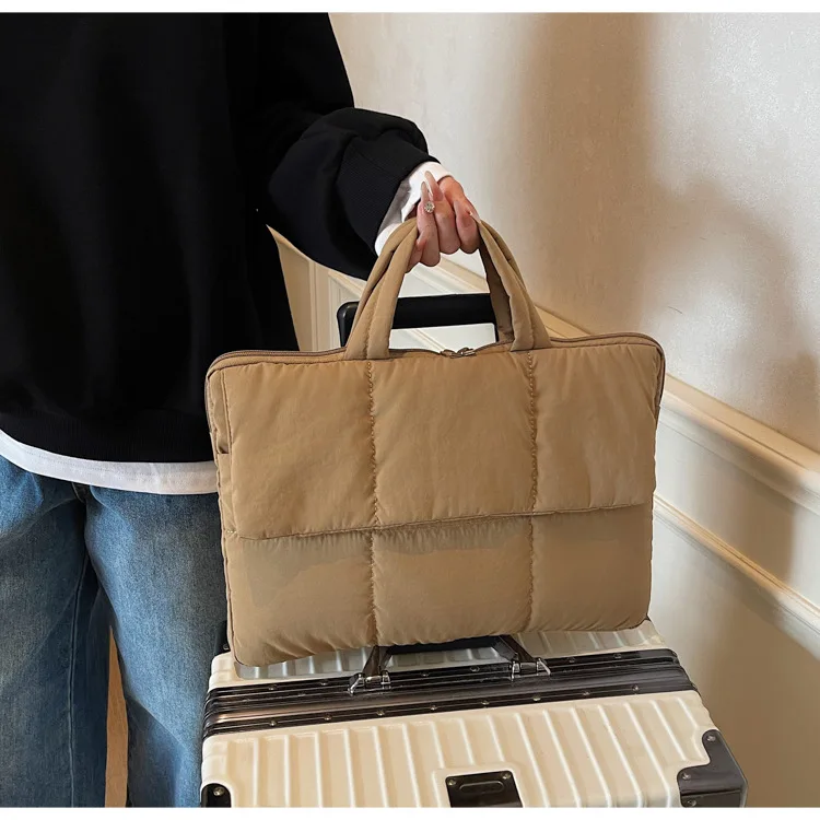 Waterproof fabric, large-capacity cotton bag, large-capacity, lightweight and simple computer storage, commuter tote bag