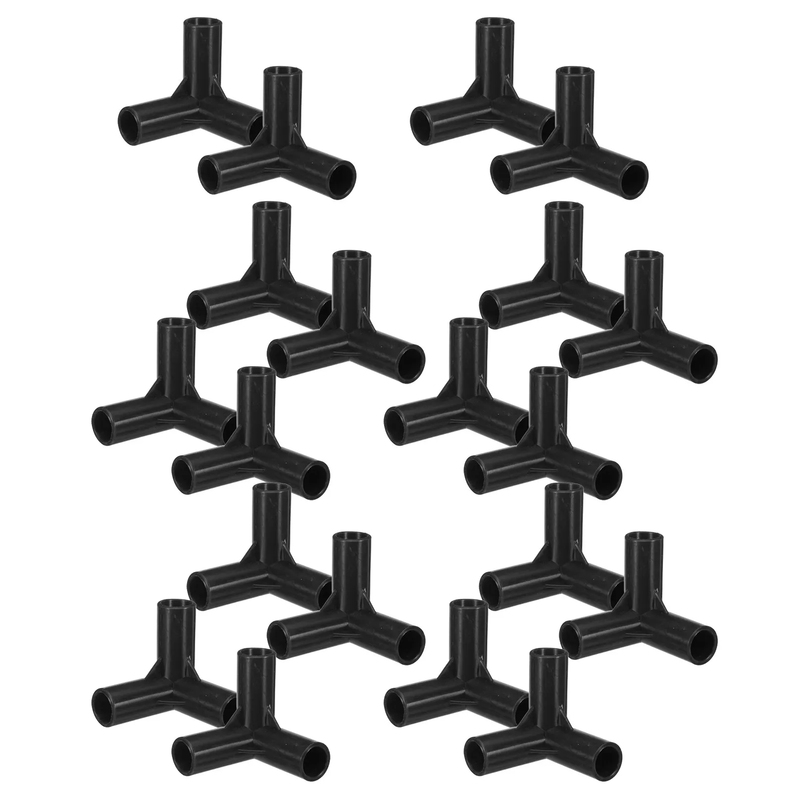 20Pcs Closet Shelf Connectors 1.2cm Id Plastic 3-Way Joint for Assembled Wardrobe Garment Rack Shoe Organizer Corner Space