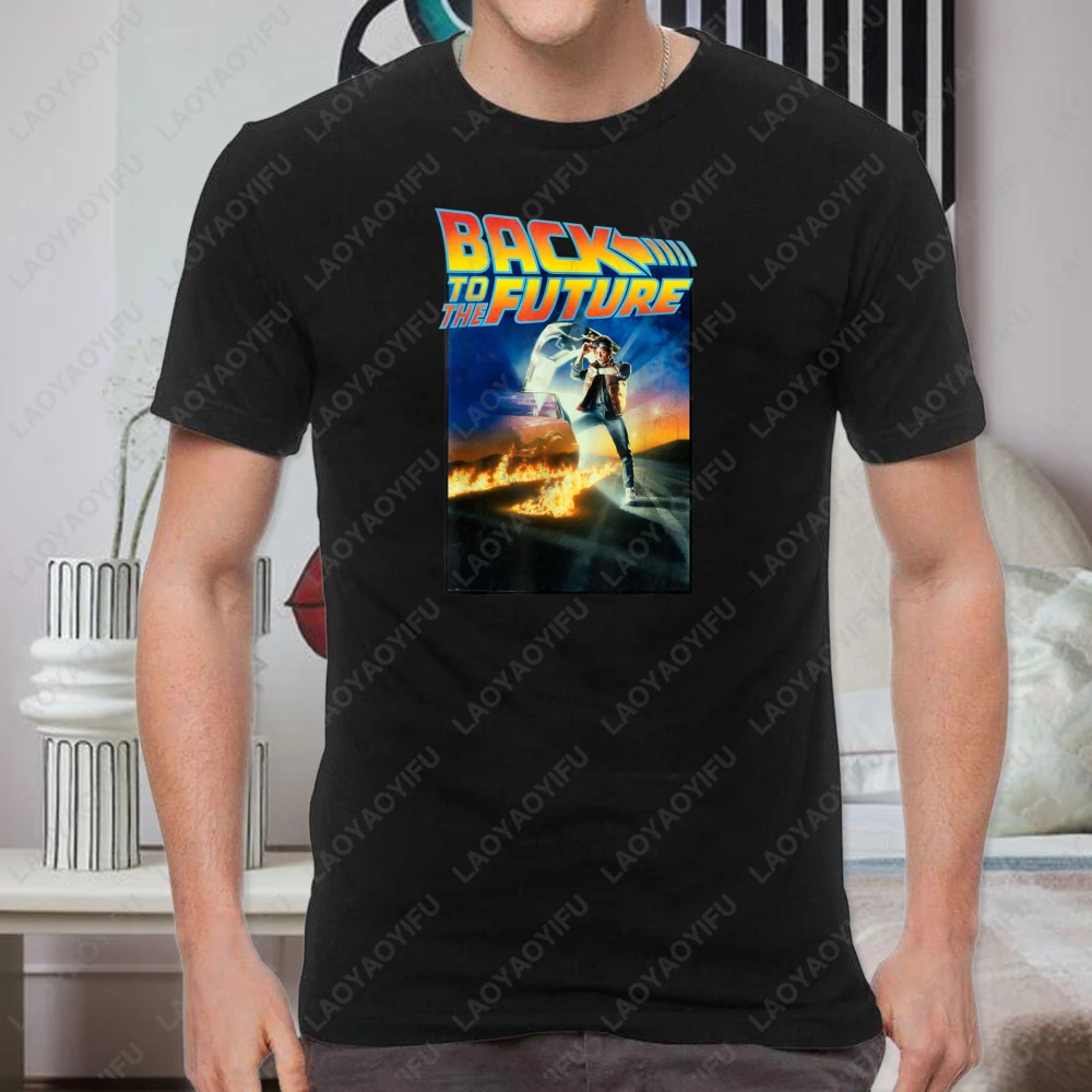 

Back To The Future Movie Poster Design Unisex Cotton T-Shirt Casual Summer Wear Trendy Graphic Tee For Men And Women