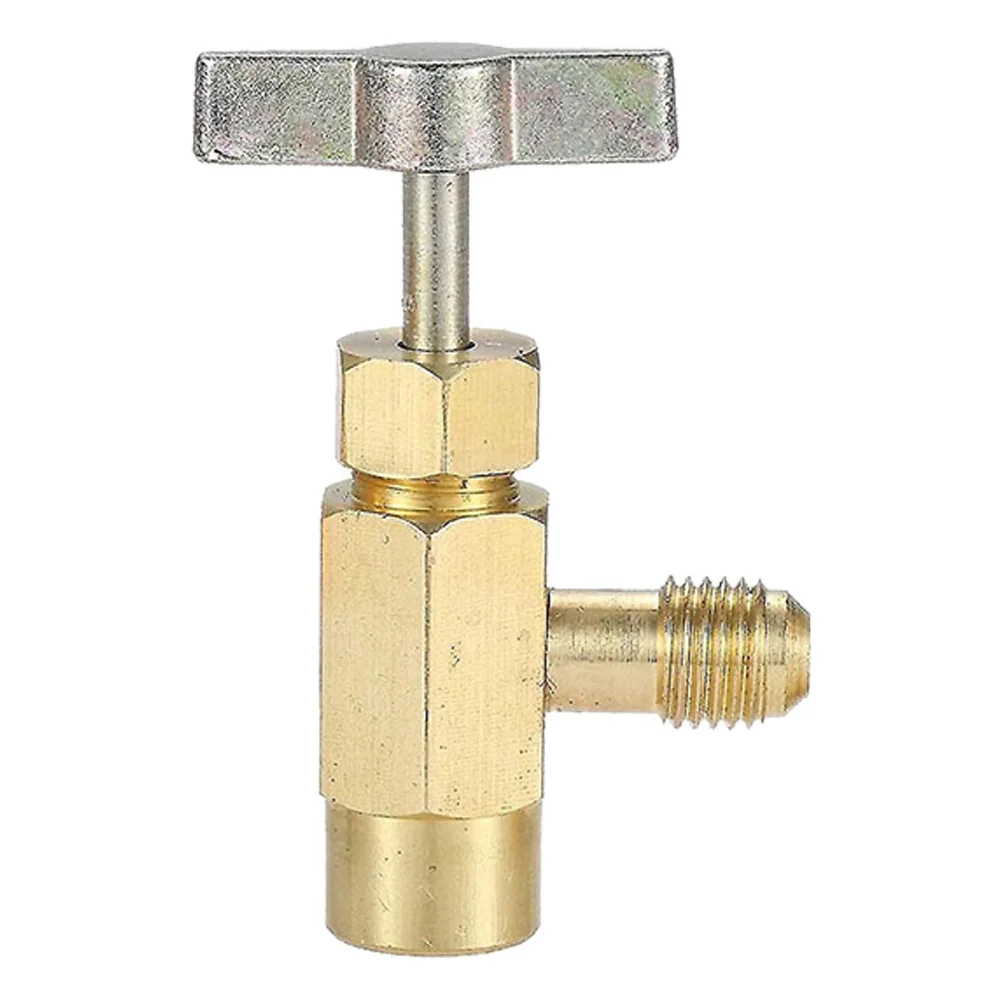

Can Tank Adapter R134a Self-Sealing Refrigerant Can Opener Heavy Duty Brass Hose Connector Valve R134a Tank Adapter