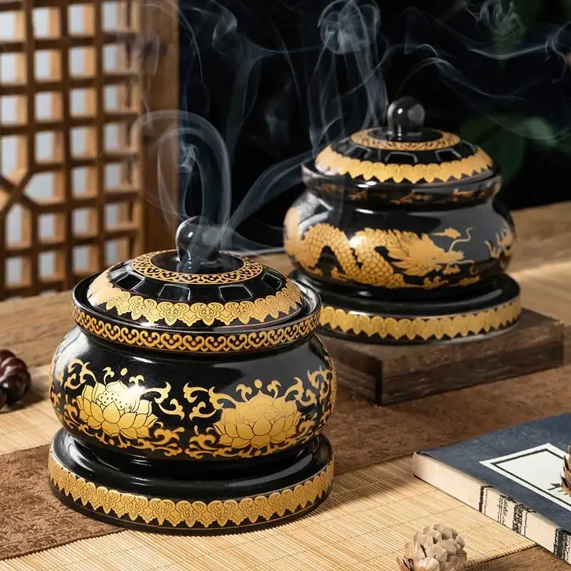 YXY 220V Dragon Buddha Furnace Zen 50-250° Electric Incense Burner Timed Chinese Style Essential Oil In Gift Box for Home Decor