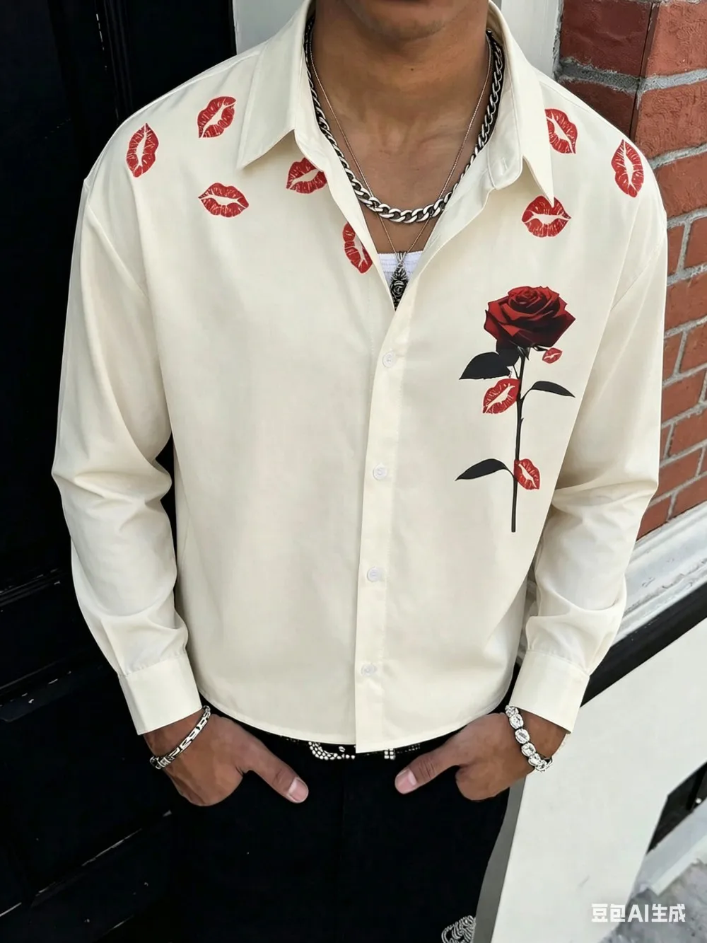 The Latest 2026 Men's Summer Casual Street Printed Long Sleeved Shirt, a Loose, Breathable and Skin Friendly Shirt