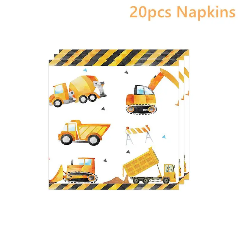 Graafmachine Truck Bouwfeest Plaat Cup Servies Happy Birthday Party Decor Kids Favor Jongens Verjaardag Babyshower Benodigdheden