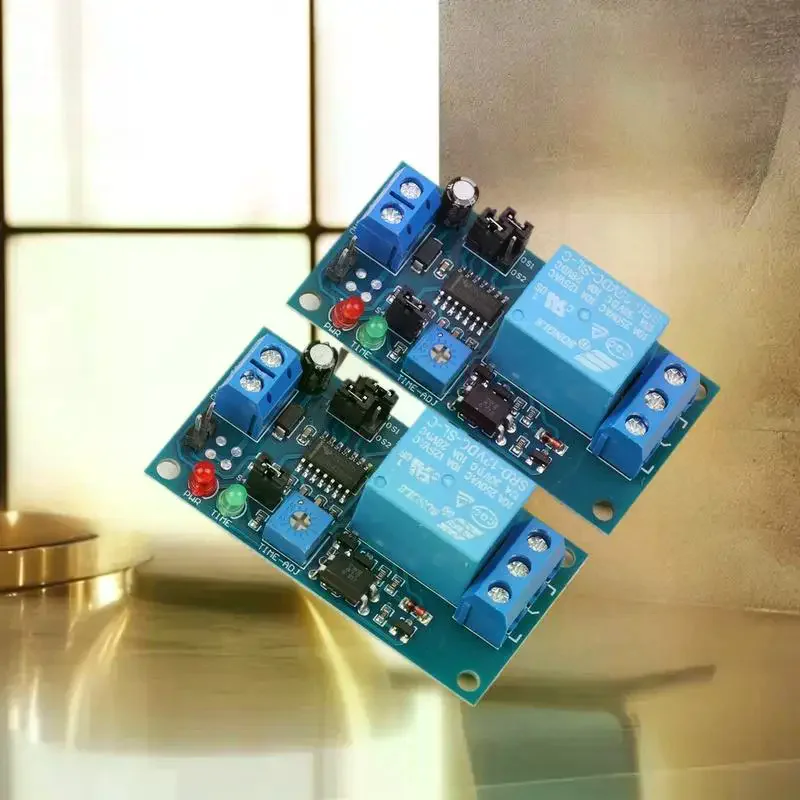 قابل للتعديل تأخير الوقت وحدة التتابع 5 فولت/12 فولت تيار مستمر تشغيل/تأخير إيقاف وحدة تبديل التتابع مع لوحة مرحلات الموقت