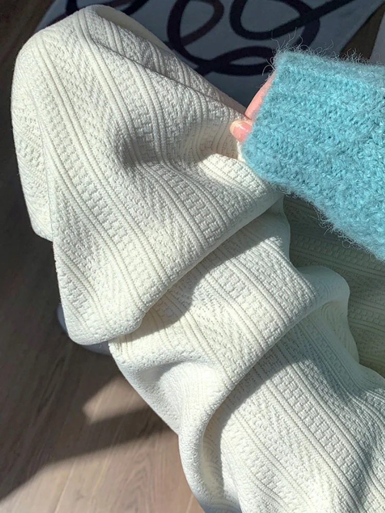 Damen Warme Dicke Weite Hosen Winter Plus Samt Kaschmir Freizeithosen Elastischer Bund Lange Damenhosen – Detail 9