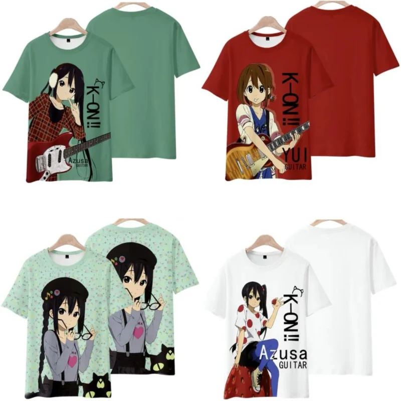 Japan Anime K-ON K ON 3D T Shirt Women Men Hirasawa Yui Tainaka Ritsu Kotobuki Tsumugi Nakano Azusa Akiyama Mio Cosplay Costume