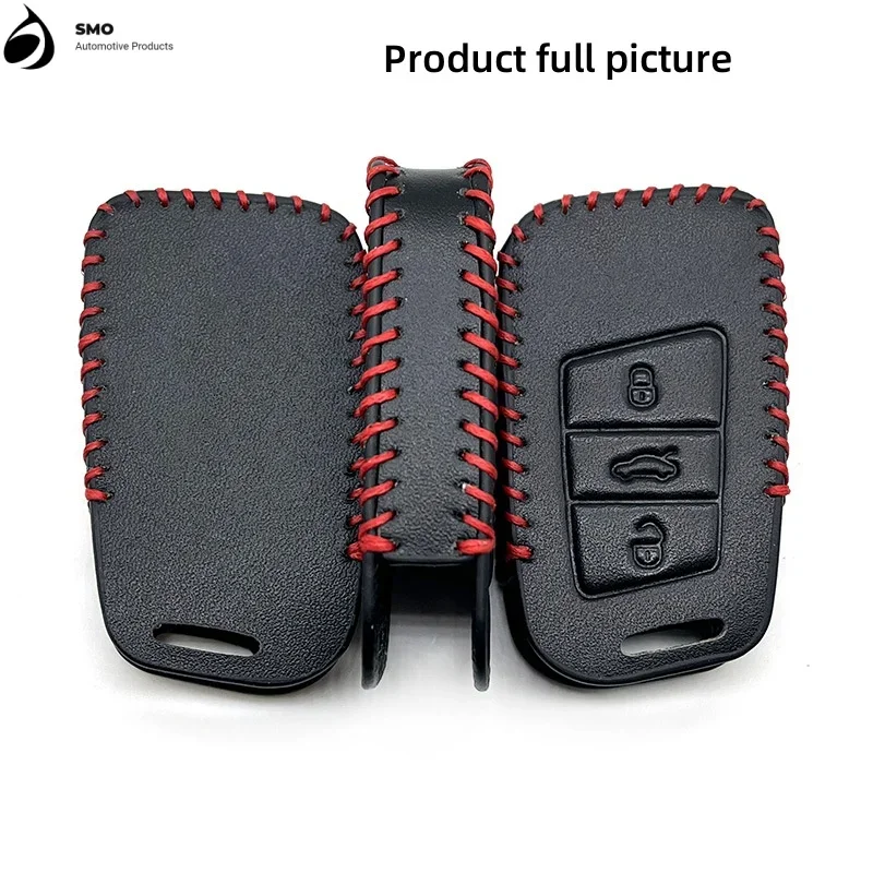 For Volkswagen Key Bag Key Protecto Holder Sagitar Lavida Lamando Bora Tiguan T-ROC Magotan Passat Tharu Dermis Hand-sewn  Key