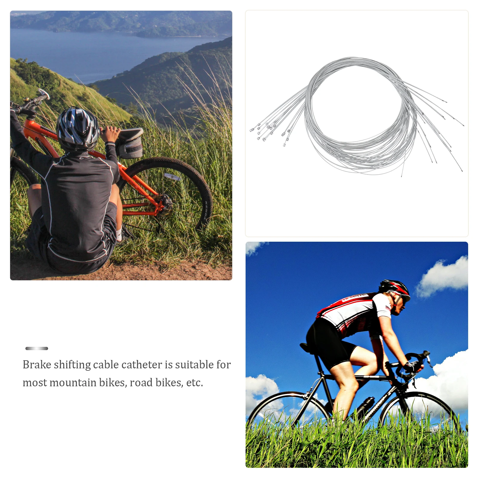 

20pc Hose Cycling Wire Silver Protection Sleeve Bike Shifting Cable Brake Core PTFE Low Friction Mountain Road Bikes