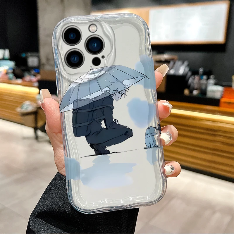 Jujutsu Kaisen Satoru Gojo جراب هاتف آيفون 16 15 14 13 12 11 Pro Max Plus 16E XR XS X 7 8 S-ستراي غطاء شفاف مقاوم للصدمات