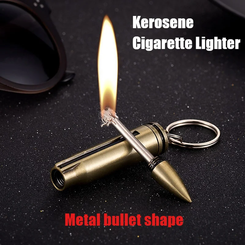 

Newest Metal Match Ignifier Keychain Cigar Lighter Windproof Open Flame Smoke Coal Oil Cigarettes Lighters & Smoking Accessories