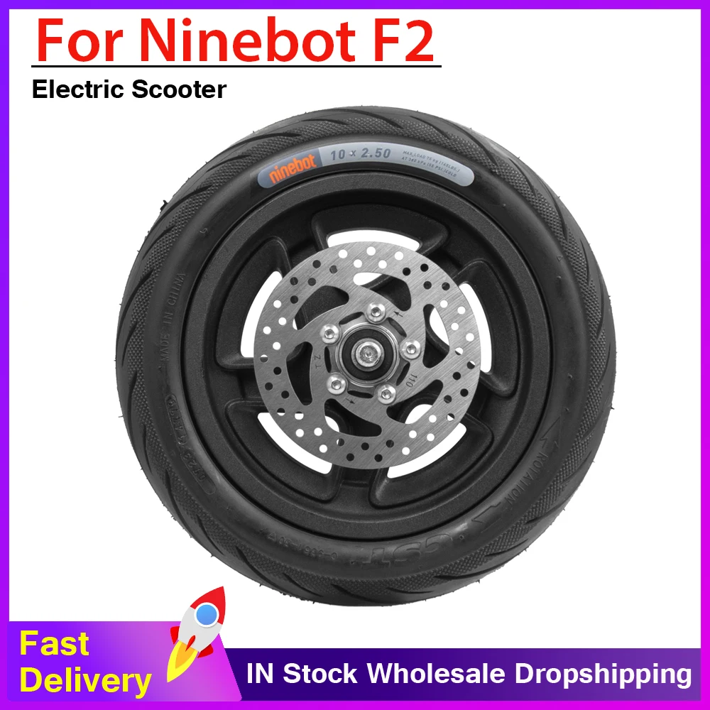 Original 10inch Wheel for Segway Ninebot F2 Electric Scooter Front Wheel Hub with 10x2.5 Vacuum Tire Assembly Accessories