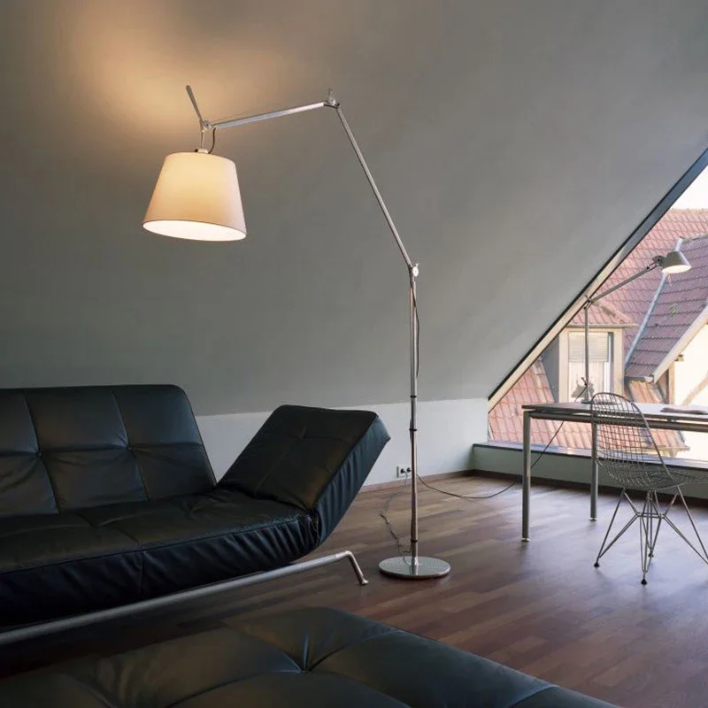 

Nordic Minimalist Long Arm Rocker Led Floor Lamp Living Room Study Sofa Corner Reading Standing Table Light Bedroom Bedside Lamp