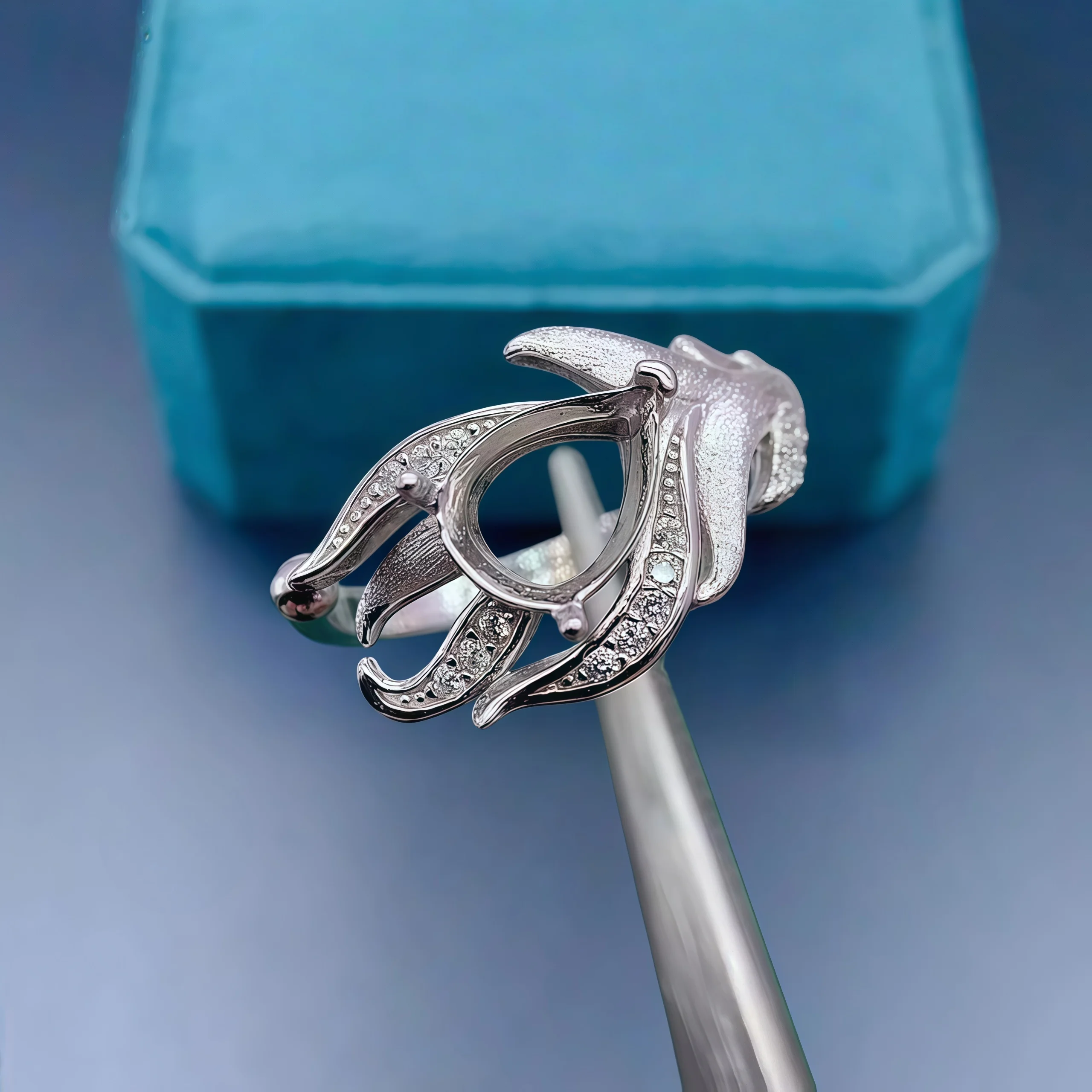 

Модное открытое кольцо «сделай сам», пустой держатель, стерлинговое серебро S925, 6*8 мм, капля воды, камень, изысканные очаровательные свадебные украшения для женщин