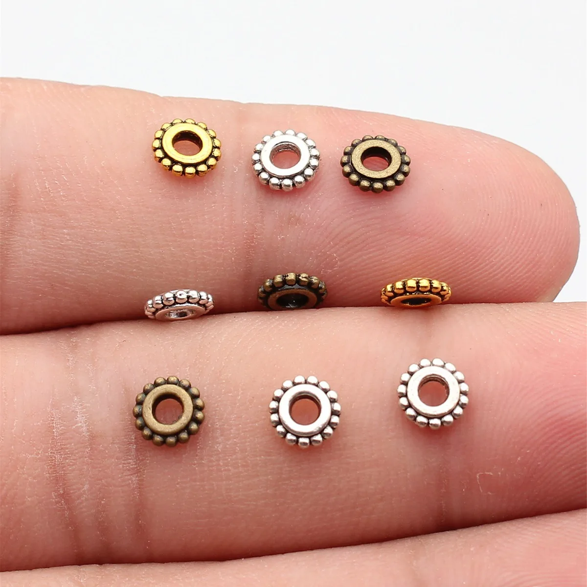 WYSIWYG 100pcs/lot 3 Colors 6x6mm Trendy Spacer Beads Jewelry Findings For Jewelry Making