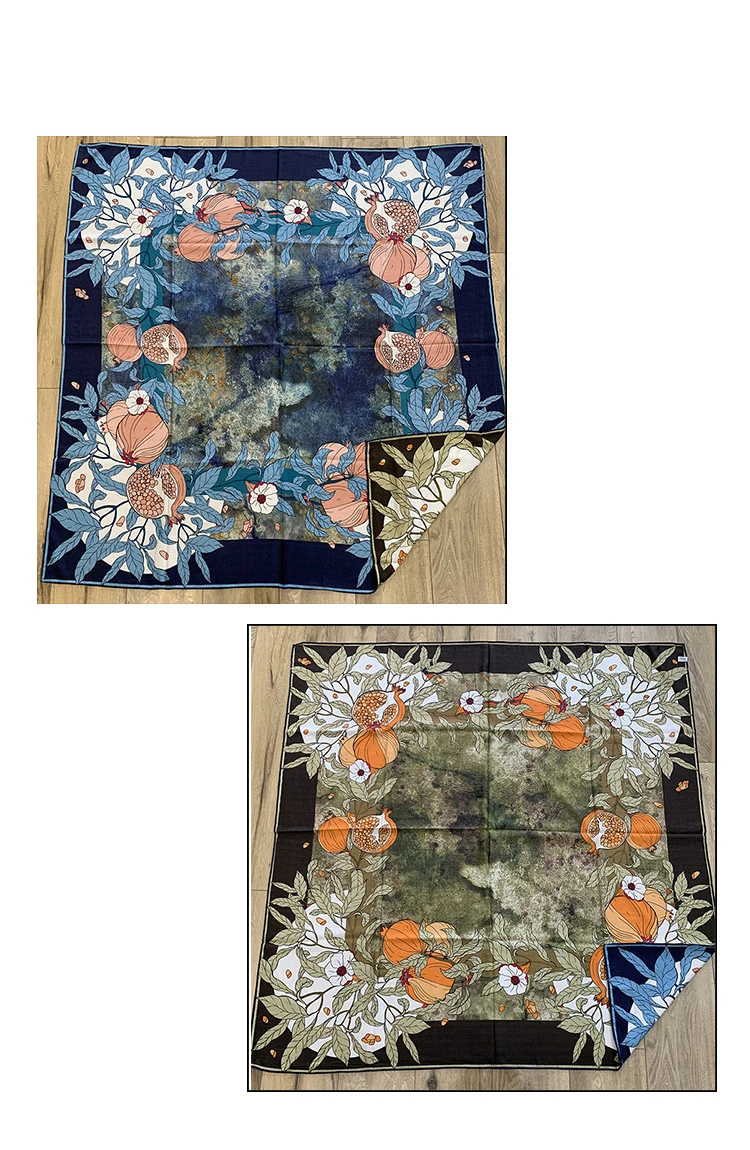 Luxury Brands 135CM Scarf Double Faced Print Shawls Warm Soft Pashmina Oversized Wrap Stole Scarves Hand Rolled Edges