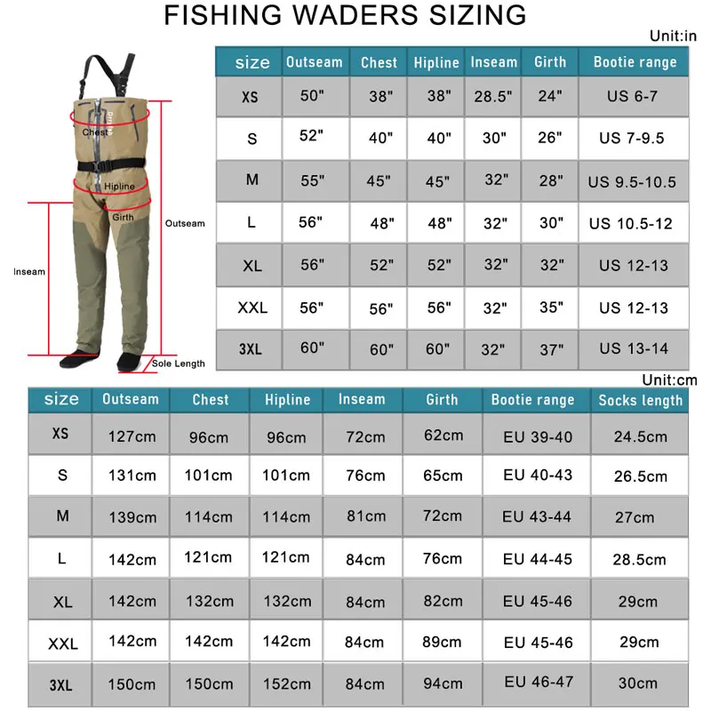 Breathable Convertible Chest Waist Fly Fishing Waders with Zipper Drake Anglers Wading Pants Lightweight stockingfoot for Men