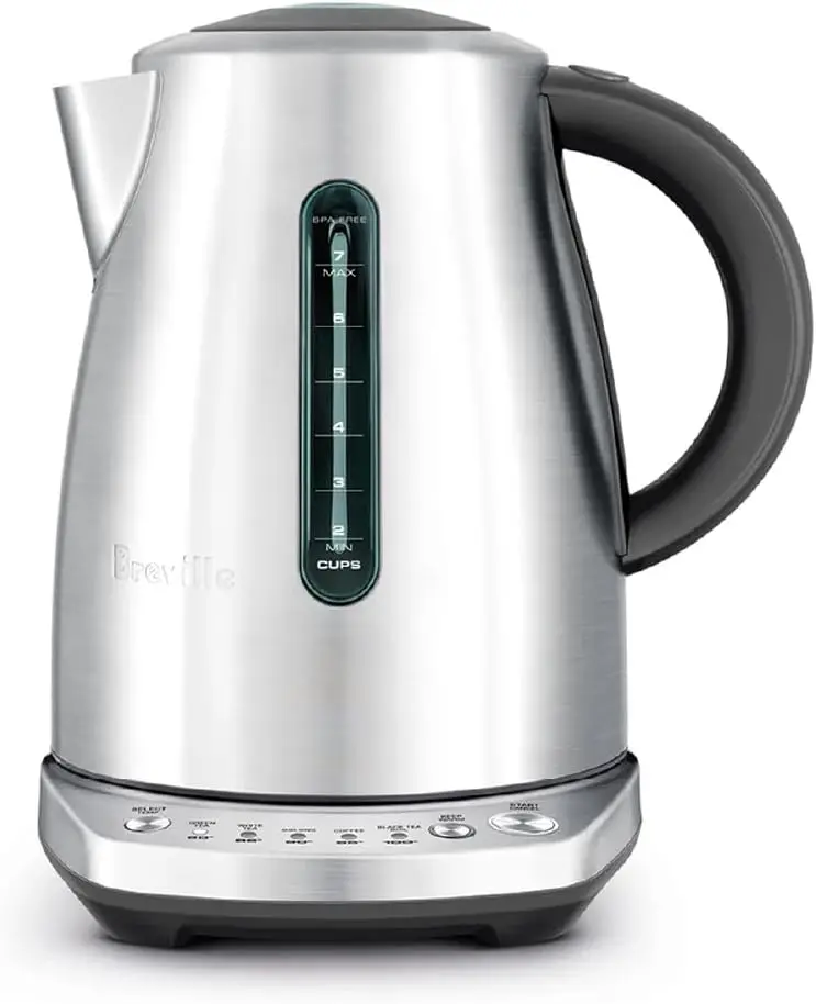 

57 oz Brushed Stainless Steel Hot Water Kettle with Temperature Control for Fast Boiling