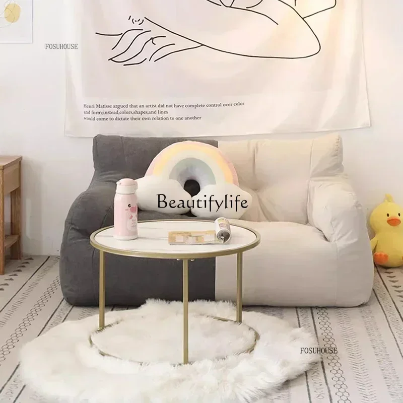 LJYLazy الكتان واحد مزدوج الحد الأدنى أريكة الترفيه كرسي بين باج غرفة المعيشة شخصية نفث أريكة أثاث المنزل الإبداعي