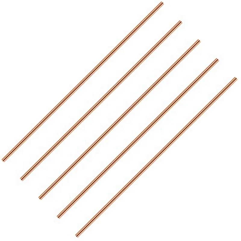 11.8 Inch Length Bare Copper Metal Rod Solid Copper Rod Lathe Bar Stock (5 Pcs, 4 Mm Dia)