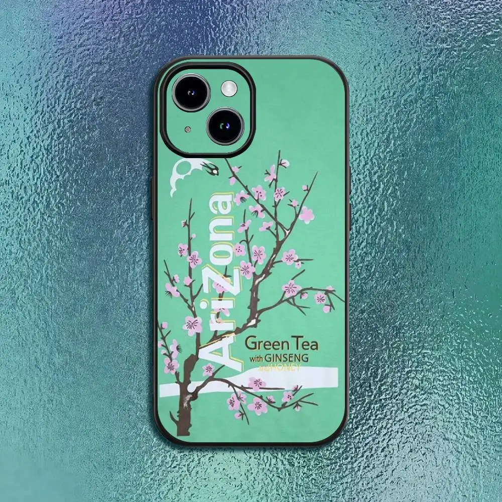 Vaporwave أريزونا الشاي المثلج الجمالية جراب هاتف آيفون 17 12 13 14 15 16Pro ماكس زائد الكلاسيكية الأسود لينة قذيفة