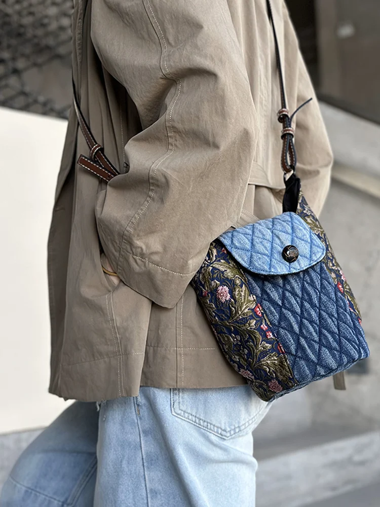 アンチモスト-2025-ヴィンテージ-ハンドメイド-デニム-バケットバッグ-クロスボディ-ショルダーバッグ-レディース-ファッション-スプライシング-トートバッグ-デイリーユース