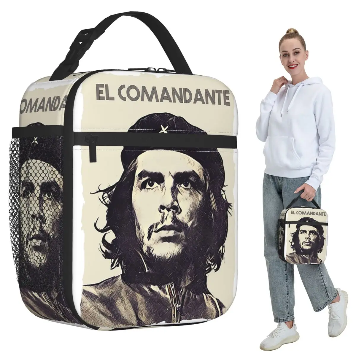 

Che Guevara As El Comandante Of Cuba Insulated Lunch Bag for Women Office Cooler Thermal Food Box Tote Leakproof Lunch Boxes