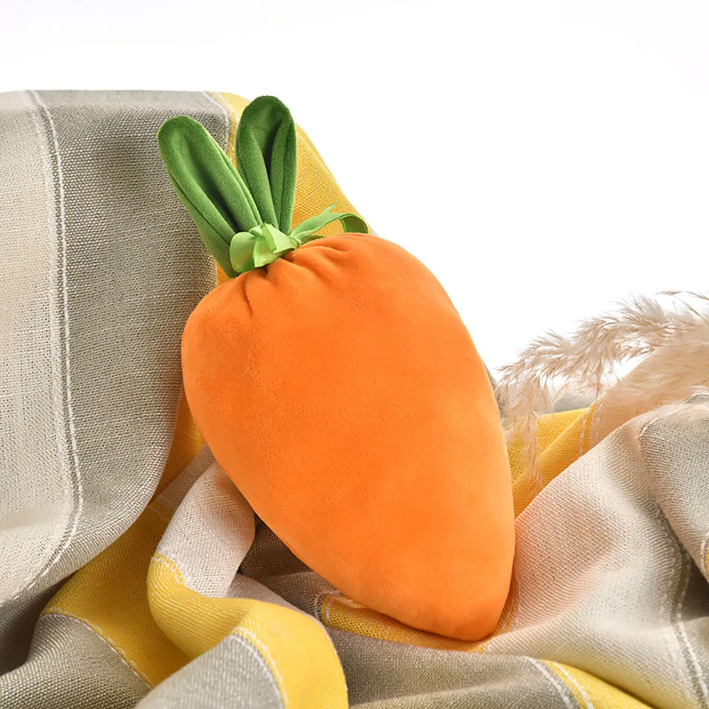 1/5/10pcs Velvet Gift Bag Easter Carrot Velvet Jewelry Basket Easter Rabbit Ear Candy Bags With Drawstring For Party Supplies