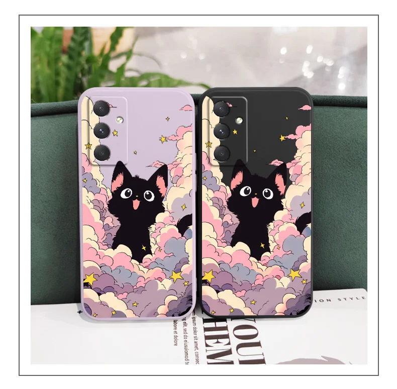 Wolke Bunte Katze Telefon Fall Für Samsung Galaxy A17 A56 A55 A35 A25 A15 A05 A05S A54 A34 A24 A14 A04 A04S A04E 4G 5G Abdeckung – Detail 7