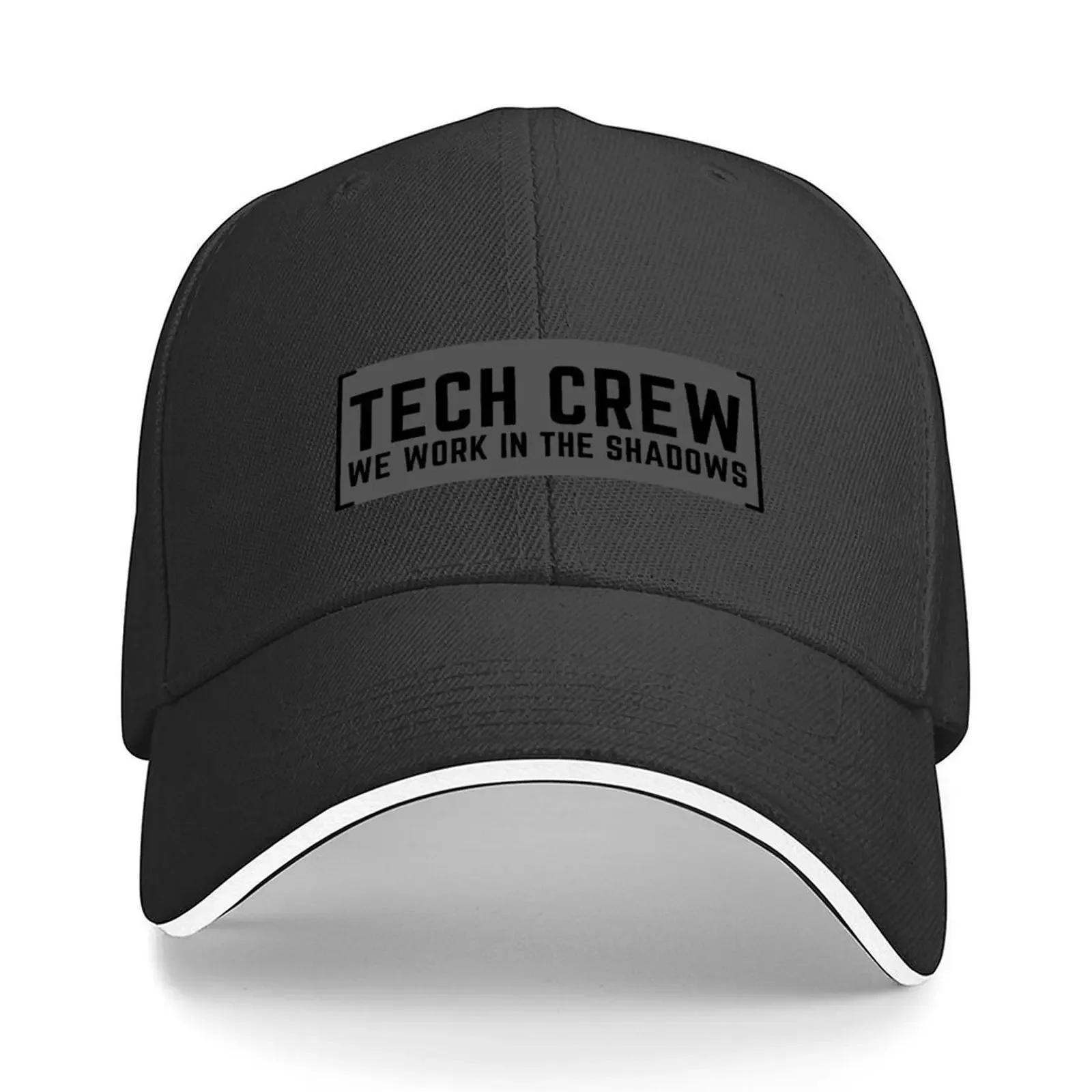 TECH CREW - We Work In The Shadows Baseball Cap hats for men western Hat Hip Hop derby hat Elegant Women's Hats Men's